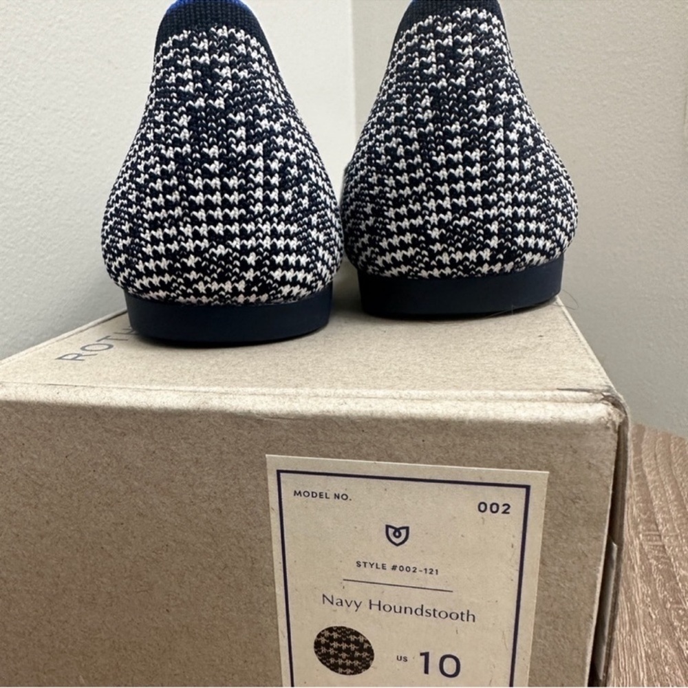 RETIRED Rothys Navy Houndstooth Pointed Flats RARE Size 10 - Picture 5 of 8